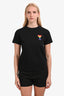 Ami Black/Multicolour Heart Logo Short Sleeve T-Shirt Size S