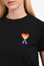 Ami Black/Multicolour Heart Logo Short Sleeve T-Shirt Size S