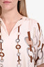 Hermès Pink Silk 'Do Re Boucles' Short Sleeve Maxi Dress Size 34