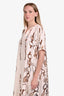 Hermès Pink Silk 'Do Re Boucles' Short Sleeve Maxi Dress Size 34