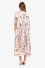 Hermès Pink Silk 'Do Re Boucles' Short Sleeve Maxi Dress Size 34
