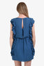 Tibi Blue Silk Ruffle Sleeveless Mini Dress Size 6