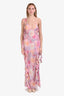 For Love & Lemons Pink/Orange Ruffle Detail Maxi Dress Size S