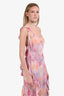 For Love & Lemons Pink/Orange Ruffle Detail Maxi Dress Size S