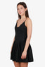 Staud Black Linen Ruffled Mini Dress Size 6