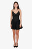 Staud Black Linen Ruffled Mini Dress Size 6