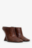 Dries Van Noten Brown Leather 'Glove' Wedge Mules Size 39
