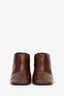 Dries Van Noten Brown Leather 'Glove' Wedge Mules Size 39