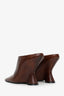 Dries Van Noten Brown Leather 'Glove' Wedge Mules Size 39