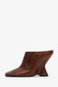 Dries Van Noten Brown Leather 'Glove' Wedge Mules Size 39