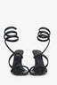 Rene Caovilla Black Leather Embossed Wrap 'Spark' Heels Size 39