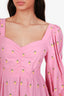 Farm Rio Pink Embroidered Ruffled Maxi Dress Size XS