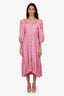 Farm Rio Pink Embroidered Ruffled Maxi Dress Size XS