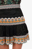 Amur Black Embroidered Ruffled Mini Skirt Size 0