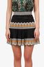 Amur Black Embroidered Ruffled Mini Skirt Size 0