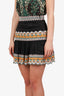 Amur Black Embroidered Ruffled Mini Skirt Size 0