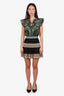 Amur Black Embroidered Ruffled Mini Skirt Size 0