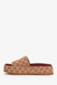 Gucci Brown/Burgundy Angelina GG Monogram Platform Slide Size 40
