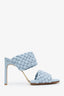Bottega Veneta Blue Lido Leather Woven Sandals Size 40
