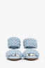 Bottega Veneta Blue Lido Leather Woven Sandals Size 40