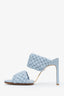 Bottega Veneta Blue Lido Leather Woven Sandals Size 40