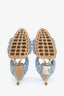 Bottega Veneta Blue Lido Leather Woven Sandals Size 40
