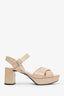 Prada Nude Patent Leather Crisscross Platform Sandals Size 39
