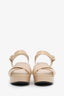 Prada Nude Patent Leather Crisscross Platform Sandals Size 39