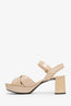 Prada Nude Patent Leather Crisscross Platform Sandals Size 39