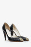 Pre-Loved Chanel™ Black Patent Leather CC Open Toe Pumps Size 39.5