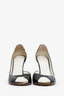 Pre-Loved Chanel™ Black Patent Leather CC Open Toe Pumps Size 39.5