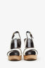 Chloe White/Brown Wood Block Heel Size 40
