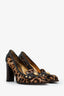 Dolce & Gabbana Leopard Print Pony Hair Leather Loafer Pumps Size 39