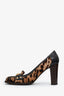 Dolce & Gabbana Leopard Print Pony Hair Leather Loafer Pumps Size 39