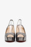 Christian Louboutin Silver Metallic No Prive Slingback Pumps Size 40