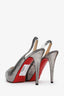 Christian Louboutin Silver Metallic No Prive Slingback Pumps Size 40