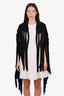 Hervé Léger Black Cashmere Fringed Shawl