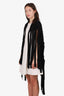 Hervé Léger Black Cashmere Fringed Shawl