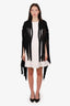 Hervé Léger Black Cashmere Fringed Shawl