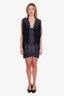 Herve Leger Navy Tassel Sleeveless Bandage Dress Size M