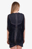 Herve Leger Navy Tassel Sleeveless Bandage Dress Size M