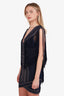 Herve Leger Navy Tassel Sleeveless Bandage Dress Size M