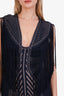 Herve Leger Navy Tassel Sleeveless Bandage Dress Size M