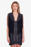 Herve Leger Navy Tassel Sleeveless Bandage Dress Size M