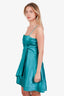 Prada Blue Silk Ruched Mini Dress Size 40