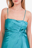 Prada Blue Silk Ruched Mini Dress Size 40