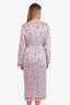Pre-Loved Chanel™ Resort 2020 Pink/Grey Logo All Over Belted Robe Size 42