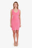 Dolce & Gabbana Pink Velvet Logo Mini Dress Size 38