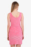 Dolce & Gabbana Pink Velvet Logo Mini Dress Size 38