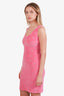 Dolce & Gabbana Pink Velvet Logo Mini Dress Size 38